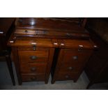PAIR OF IRISH COAST COLLECTION BEDSIDE CABINETS OF THREE SMALL DRAWERS AND BRUSH SLIDE