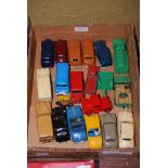 COLLECTION OF ASSORTED DINKY CARS AND COMMERCIAL VEHICLES INCLUDING DUNLOP DELIVERY VAN, ROVER 75,