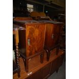 PAIR OF EARLY 20TH CENTURY MAHOGANY BEDSIDE CUPBOARDS