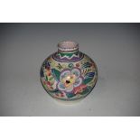 ART DECO POOLE POTTERY VASE DECORATED WITH BOLD GEOMETRIC FLORAL DESIGN