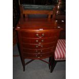 EARLY 20TH CENTURY MAHOGANY MUSIC CABINET OF FIVE FALL FRONT DRAWERS
