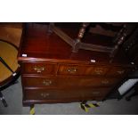 REPRODUCTION MAHOGANY CHEST OF THREE LONG DRAWERS