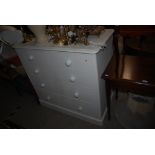 VICTORIAN PINE WHITE PAINTED CHEST OF TWO SHORT OVER THREE LONG DRAWERS