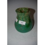 MONART GREEN GROUND ART GLASS OVOID SHAPED VASE (DAMAGED)