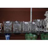 COLLECTION OF EDINBURGH CRYSTAL GLASSWARE INCLUDING TWO SETS OF WHISKY TUMBLERS, SET OF STEMMED