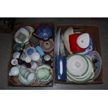 TWO BOXES - ASSORTED HOUSEHOLD CERAMICS, ETC.