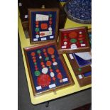 THREE FRAMED WAX SEAL MONTAGE PICTURES
