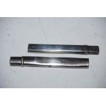TWO SILVER CASED PENCILS - ONE FOR MORDEN & CO.