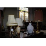 FIVE ASSORTED TABLE LAMPS