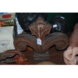 CARVED WOODEN FLEUR DE LYS