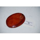 WHITE METAL MOUNTED AGATE BROOCH