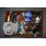 BOX - ASSORTED CERAMICS, HOUSEHOLD ITEMS