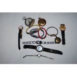 COLLECTION OF ASSORTED WRIST WATCHES INCLUDING A YELLOW METAL TISSOT STYLIST QUARTZ WRIST WATCH,