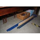 LARGE COLLECTION OF ASSORTED FURNITURE CLAMPS, VICES, WOOD MOULDING PLANES, BOX OF ASSORTED TOOLS