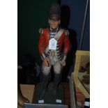CARVED WOODEN FIGURE OF AN 18TH CENTURY OFFICER