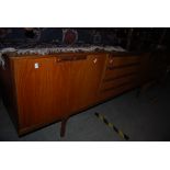 MCINTOSH OF KIRKCALDY - MID 20TH CENTURY TEAK SIDEBOARD WITH FOUR CENTRAL DRAWERS FLANKED BY PAIRS