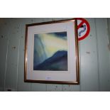 PAT SEMPLE - ATMOSPHERIC WATERCOLOUR OF A HIGHLAND GLEN, ALISTAIR PATERSON - WATERCOLOUR OF A