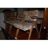 BERESFORD & HICKS LONDON - SET OF SIX MID 20TH CENTURY DINING CHAIRS WITH FAUX OCELOT UPHOLSTERED