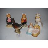SMALL COLLECTION OF ASSORTED CERAMICS INCLUDING THREE ROYAL DOULTON BRAMBLY HEDGE FIGURES