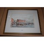 GEORGE BOWIE - THE OLD GRANARY, NORTH BERWICK HARBOUR, EAST LOTHIAN - WATERCOLOUR, SIGNED AND