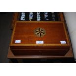 EARLY 20TH CENTURY MAHOGANY AND MARQUETRY INLAID WORK BOX