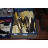 BOX OF ASSORTED IVORINE HANDLED CUTLERY AND FLATWARE