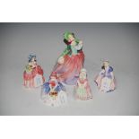 FIVE ASSORTED ROYAL DOULTON FIGURES INCLUDING AUTUMN BREEZES HN1911, CISSIE HN1809, TOOTLES