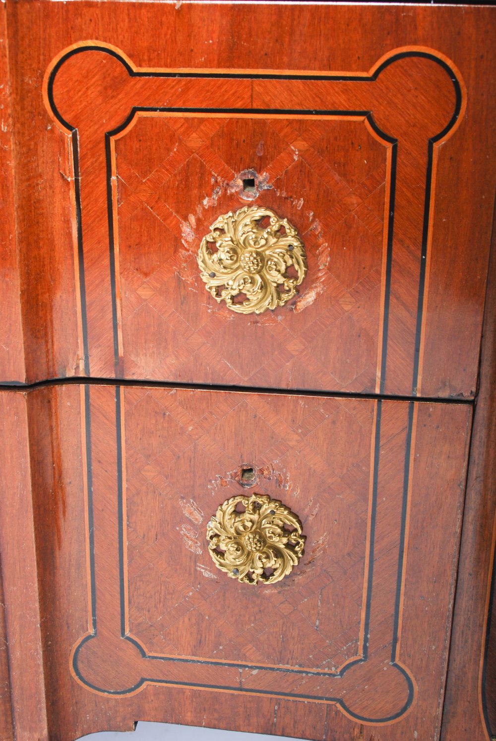 A late 19th century French kingwood, parquetry and gilt metal mounted Transitional style commode, - Image 9 of 11