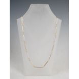 CURTEIS, A 9 carat yellow gold necklace formed as bar links, Stamped: CC, 375 and Birmingham