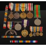 A Great War group of four medals, inscribed To Rev. J. Burr, comprising: 1914-1918 medal, 1914-