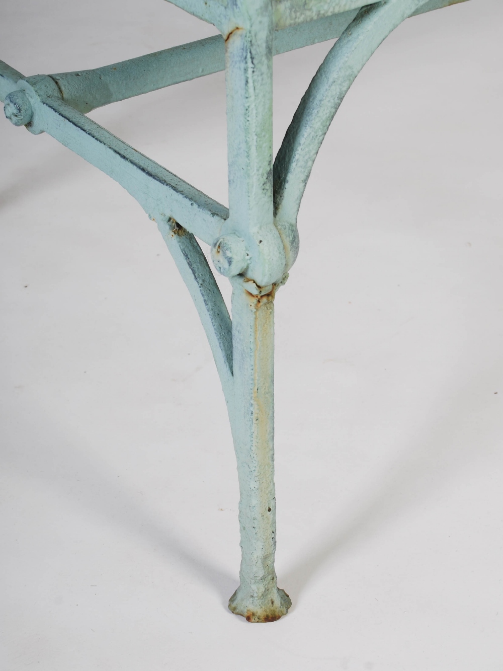 A near pair of 19th century cast iron Gothic Revival garden seats, after a design by James Yates, - Image 4 of 9