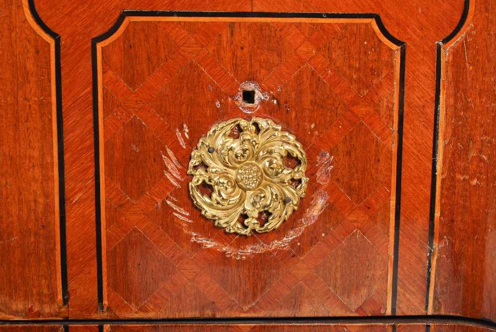 A late 19th century French kingwood, parquetry and gilt metal mounted Transitional style commode, - Image 7 of 11