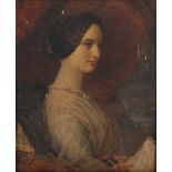 19th century British school Half length portrait of a lady oil on canvas 72cm x 57.5cm Provenance:
