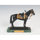 Osborne - A limited edition bronze figure of a horse titled 'Burmese', numbered 247/5000, on black