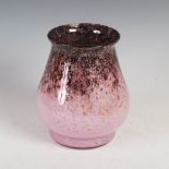 A Monart vase, shape RA, mottled purple and pink with gold coloured inclusions, the base retaining