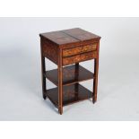 A 19th century Dutch mahogany and marquetry inlaid occasional table, the rectangular top with two