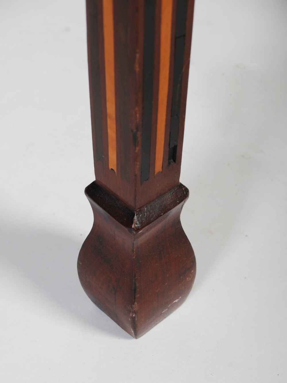 A George III mahogany boxwood and ebony lined side table, the rectangular top with boxwood lined - Image 7 of 14