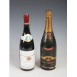 One vintage bottle of Rene Brisset, Champagne, Brut 1964 and one bottle of Paul Jaboulet Aine,