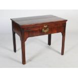 A George III mahogany architects desk/table, the hinged rectangular top with moulded edge and centre