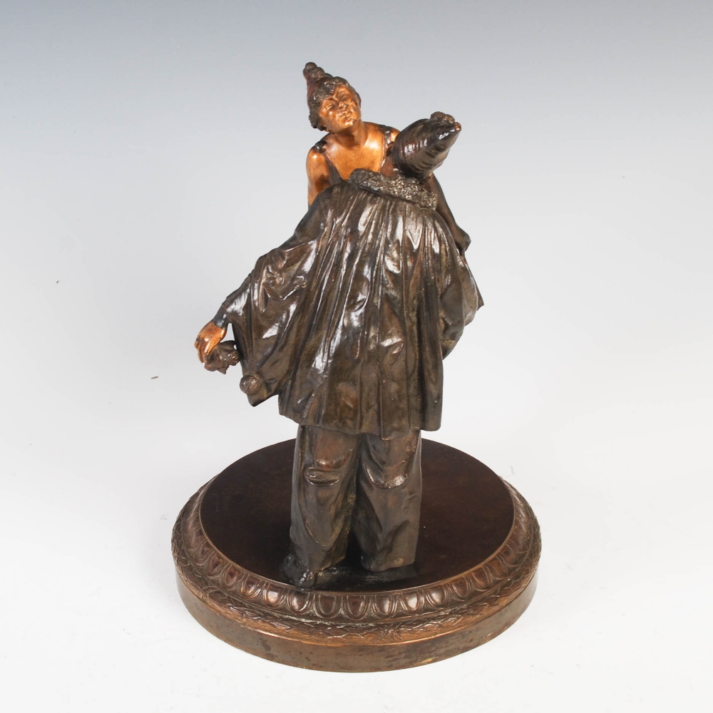 Ehleder - An early 20th century patinated bronze figure group of male and female clowns, modelled - Image 2 of 10
