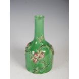 A Chinese porcelain Sancai glazed mallet shaped vase, 19th/early 20th century, decorated in relief