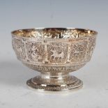 A Scottish Victorian silver signs of the zodiac footed bowl, Edinburgh 1876, makers mark of H & I