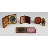 Four assorted 19th century daguerreotype/ambrotypes, comprising: one leather cased portrait