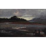 AR Arthur A. Friedensen (1872-1955) Meandering river at sunset oil on canvas, signed lower left 24cm
