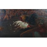 AR Durk Ven Driest (Dutch 1889-1989) The cockerel fight oil on canvas, signed lower right 89cm x