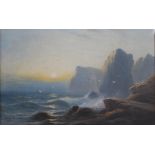 J.D. Liddell (19th century) Seascape at sunset oil on canvas, signed lower left 34cm x 54.5cm