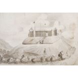 New Zealand interest - 19th century Colonial School Omata Stockade 1860 pen and ink wash,