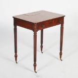 A George III mahogany chamber table in the manner of Gillows, stamped M. WILLSON, 68 GREAT QUEEN