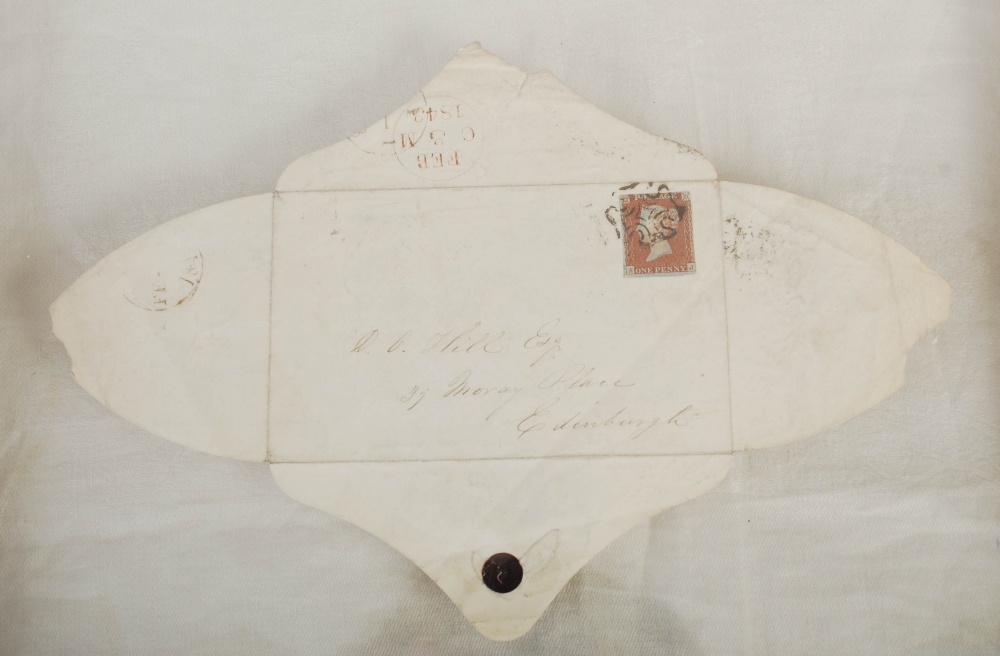 A letter addressed to David Octavius Hill RSA (1802-1870), 39 Moray Place, Edinburgh, stamped with