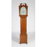 A George III oak longcase clock, David Craig Ford, Pathhead, the enamelled dial with Arabic and